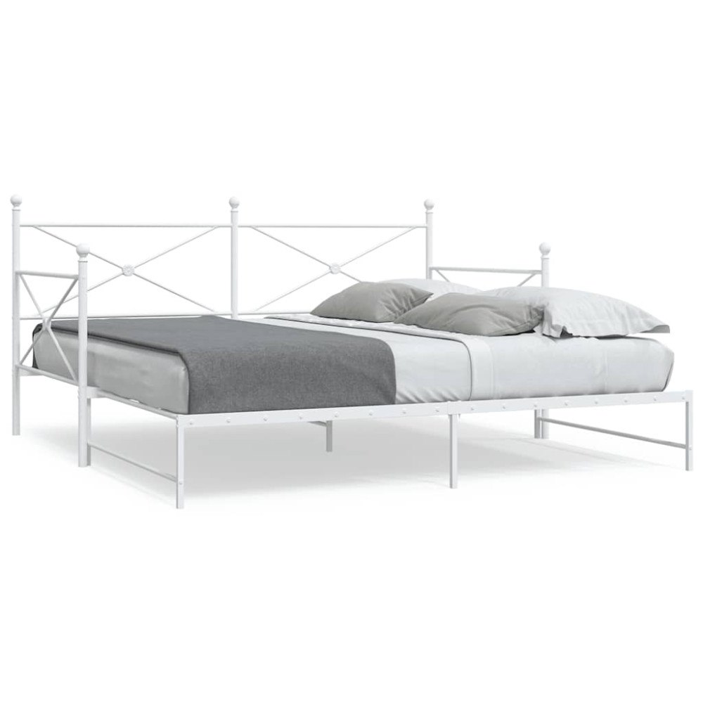 vidaXL Dagbädd med rull utan madrass vit 100x190 cm stål