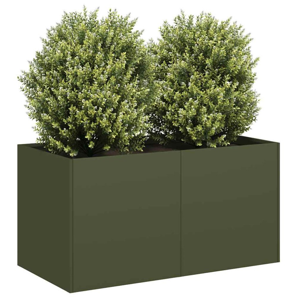 vidaXL Odlingslåda olivgrön 80x40x40 cm kallvalsat stål