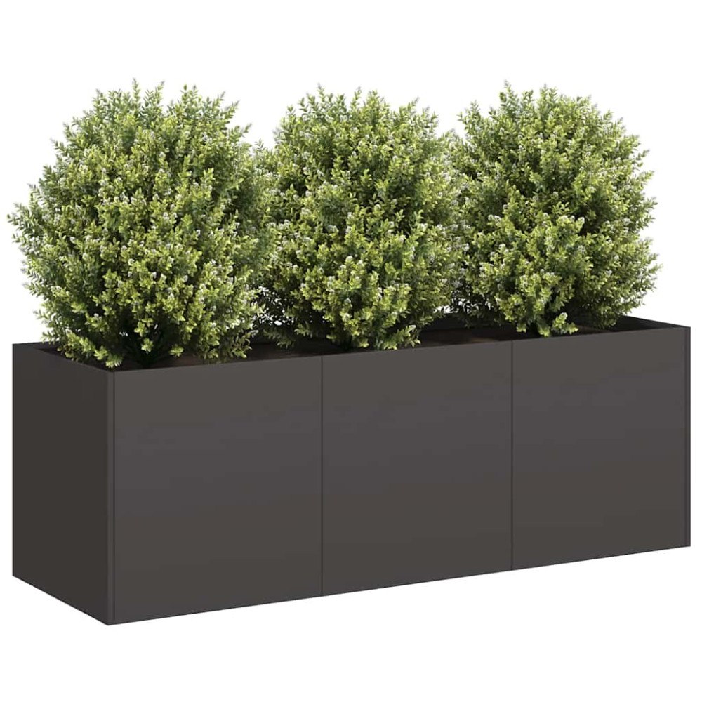 vidaXL Odlingslåda svart 120x40x40 cm kallvalsat stål