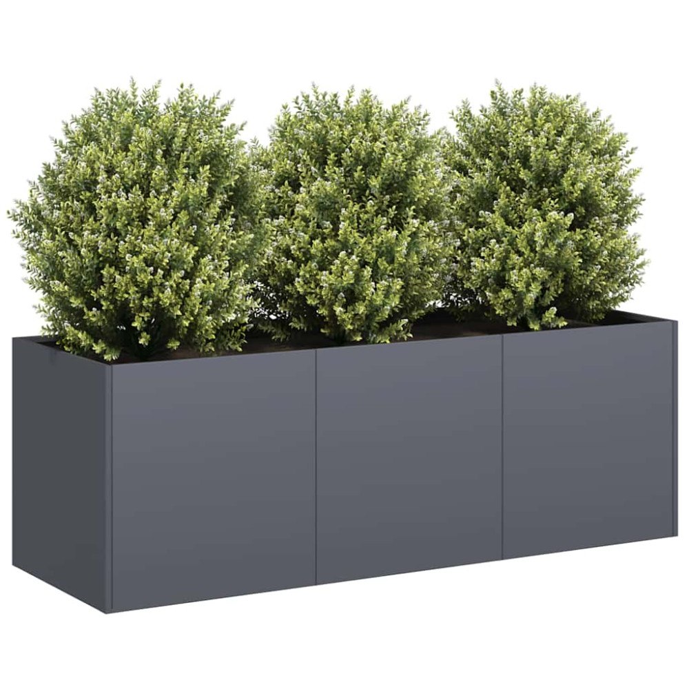 vidaXL Odlingslåda antracit 120x40x40 cm kallvalsat stål