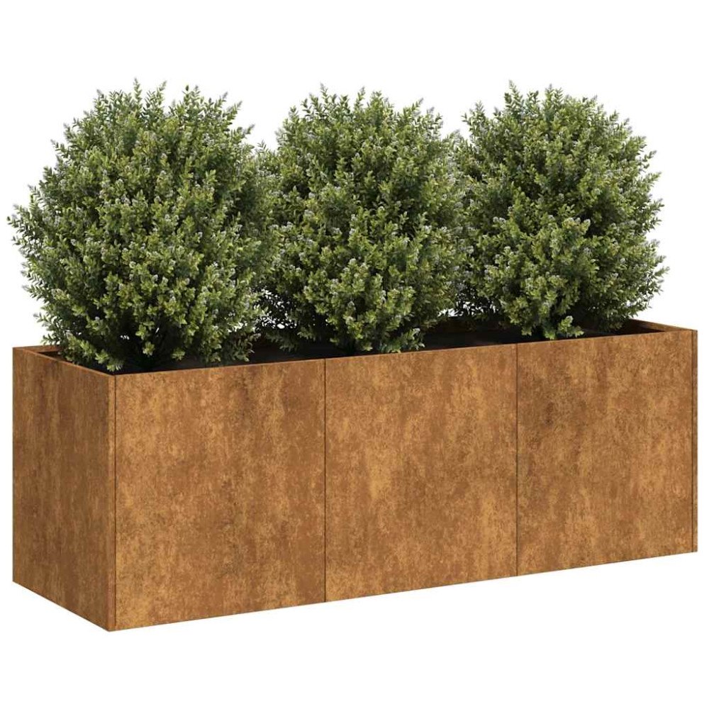 vidaXL Planteringskärl rostig 120x40x40 cm väderbeständigt stål