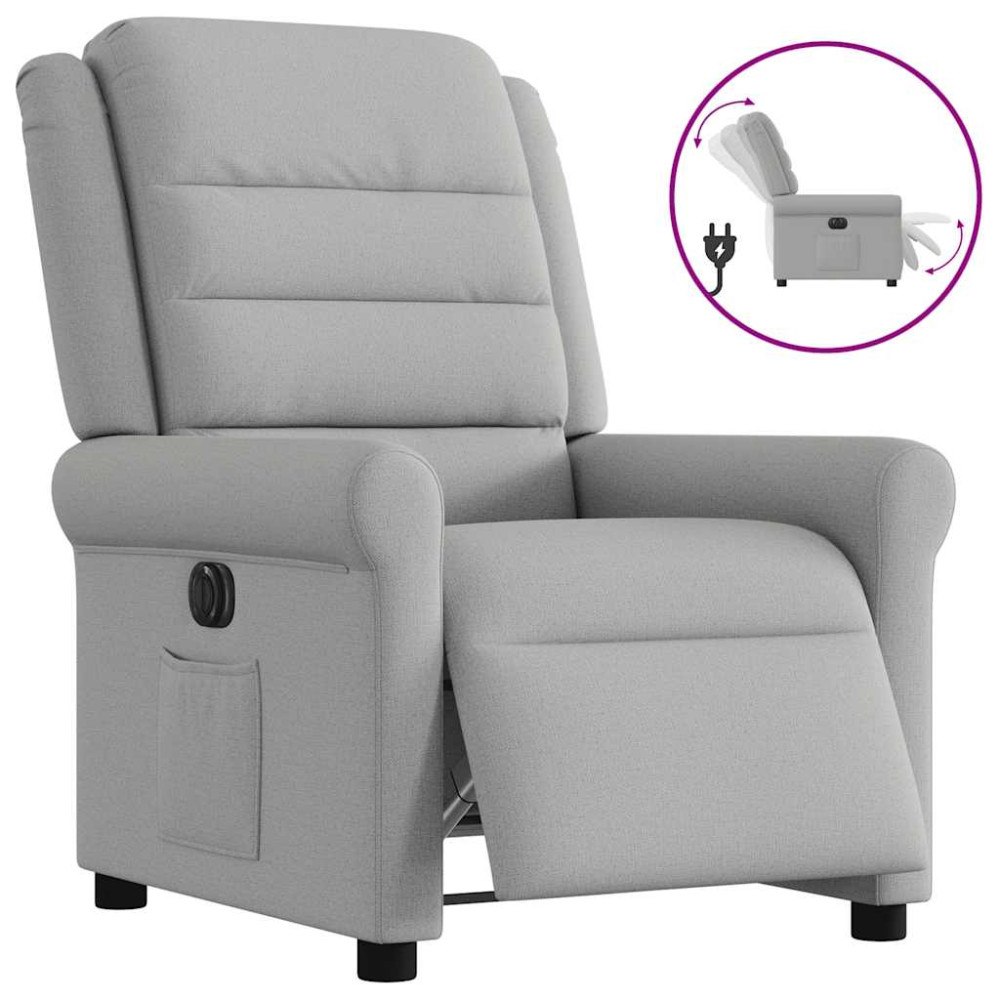 vidaXL Elektrisk reclinerfåtölj molngrå tyg