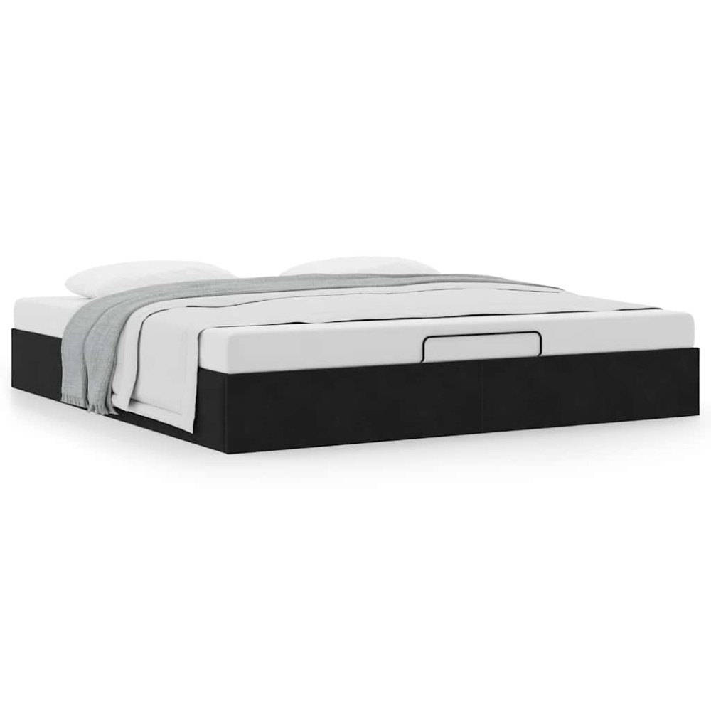 vidaXL Ottoman sängram utan madrass svart 200x200 cm sammet