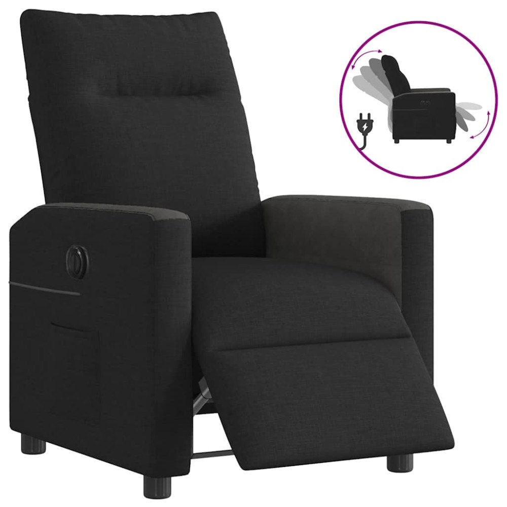 vidaXL Elektrisk reclinerfåtölj svart tyg