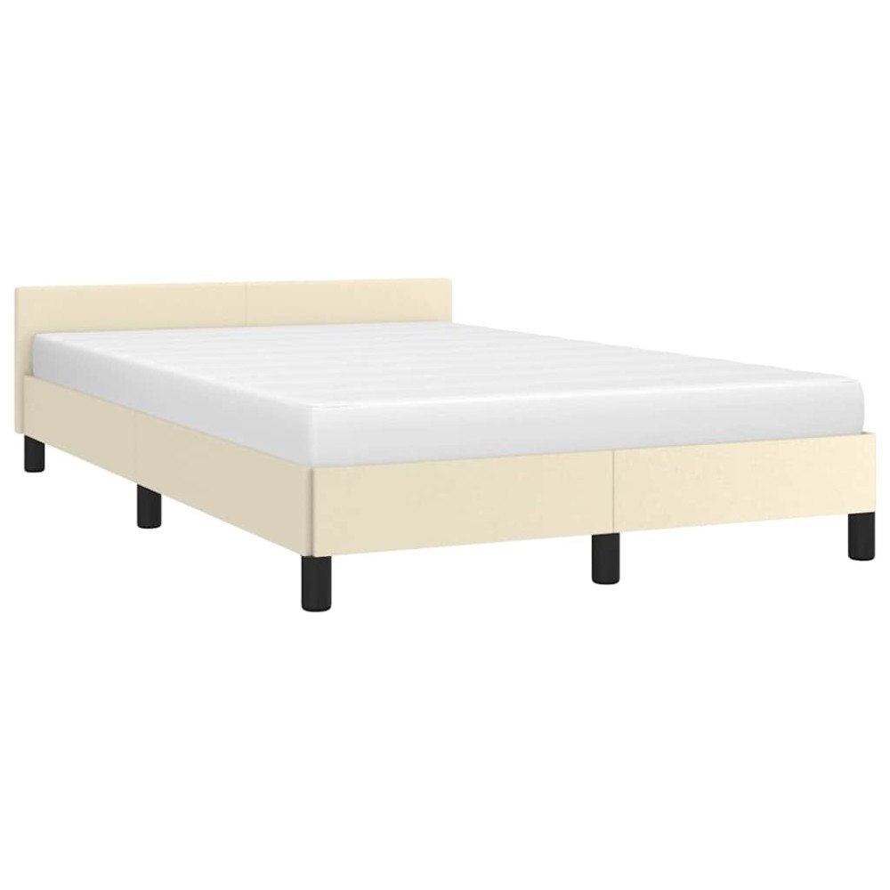 vidaXL Sängram utan madrass gräddvit 120x190 cm konstläder