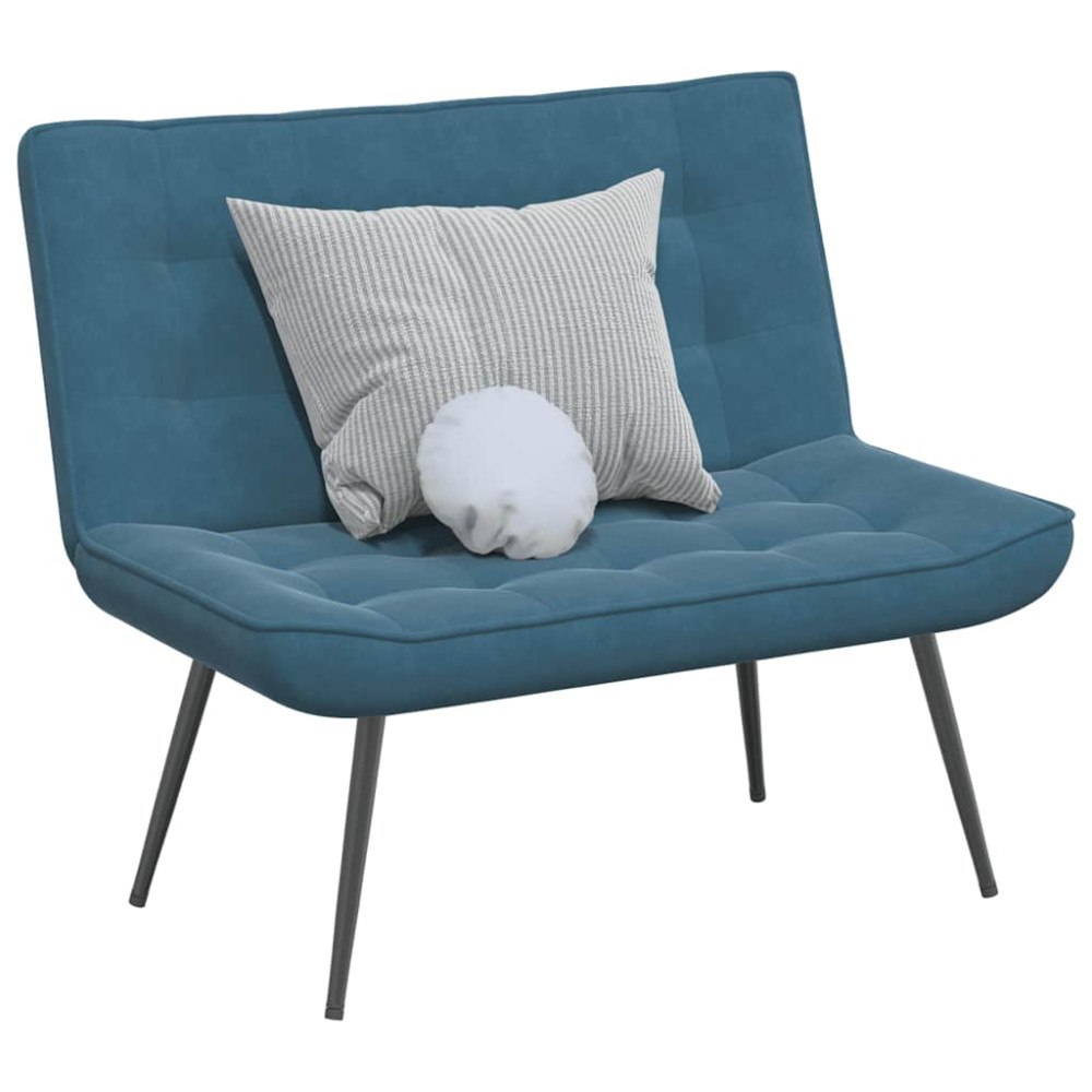 vidaXL Bänk blå 110x74x84 cm sammet