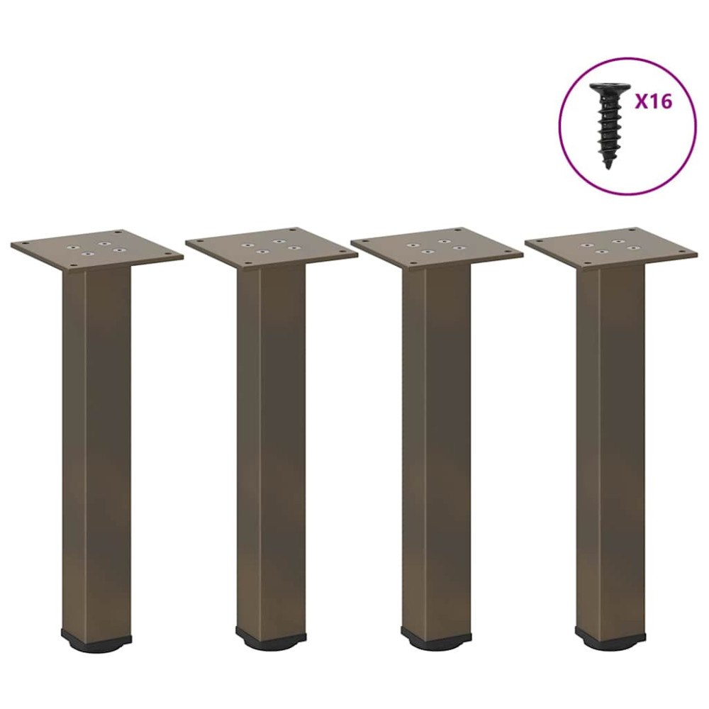 vidaXL Soffbordsben 4 st naturstål 30-32 cm stål