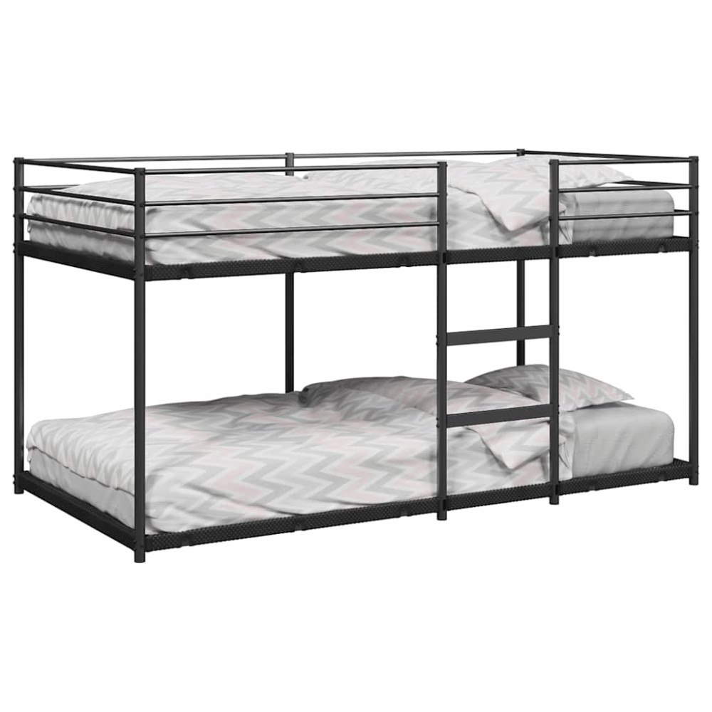 vidaXL Våningssäng utan madrass svart 90x200 cm stål