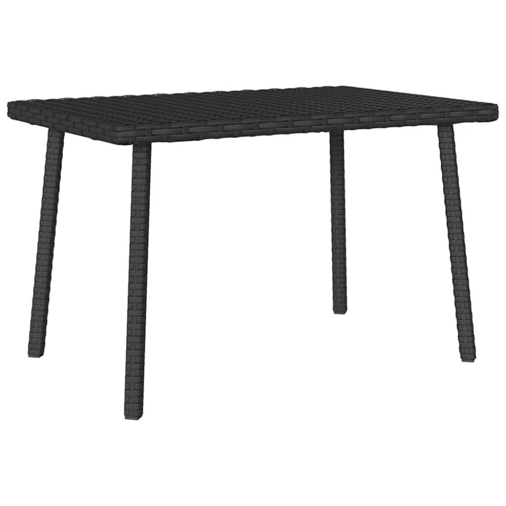 vidaXL Soffbord för trädgården rektangulärt svart 60x40x37 cm