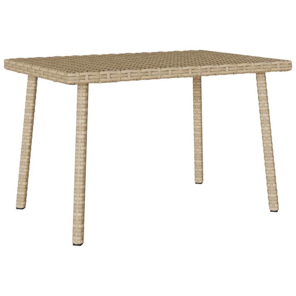 vidaXL Soffbord för trädgården rektangulärt beige 60x40x37 cm