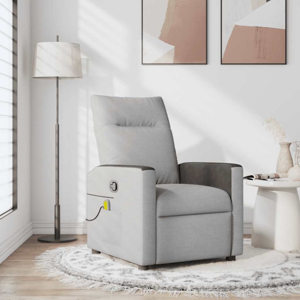 vidaXL Massagefåtölj molngrå tyg