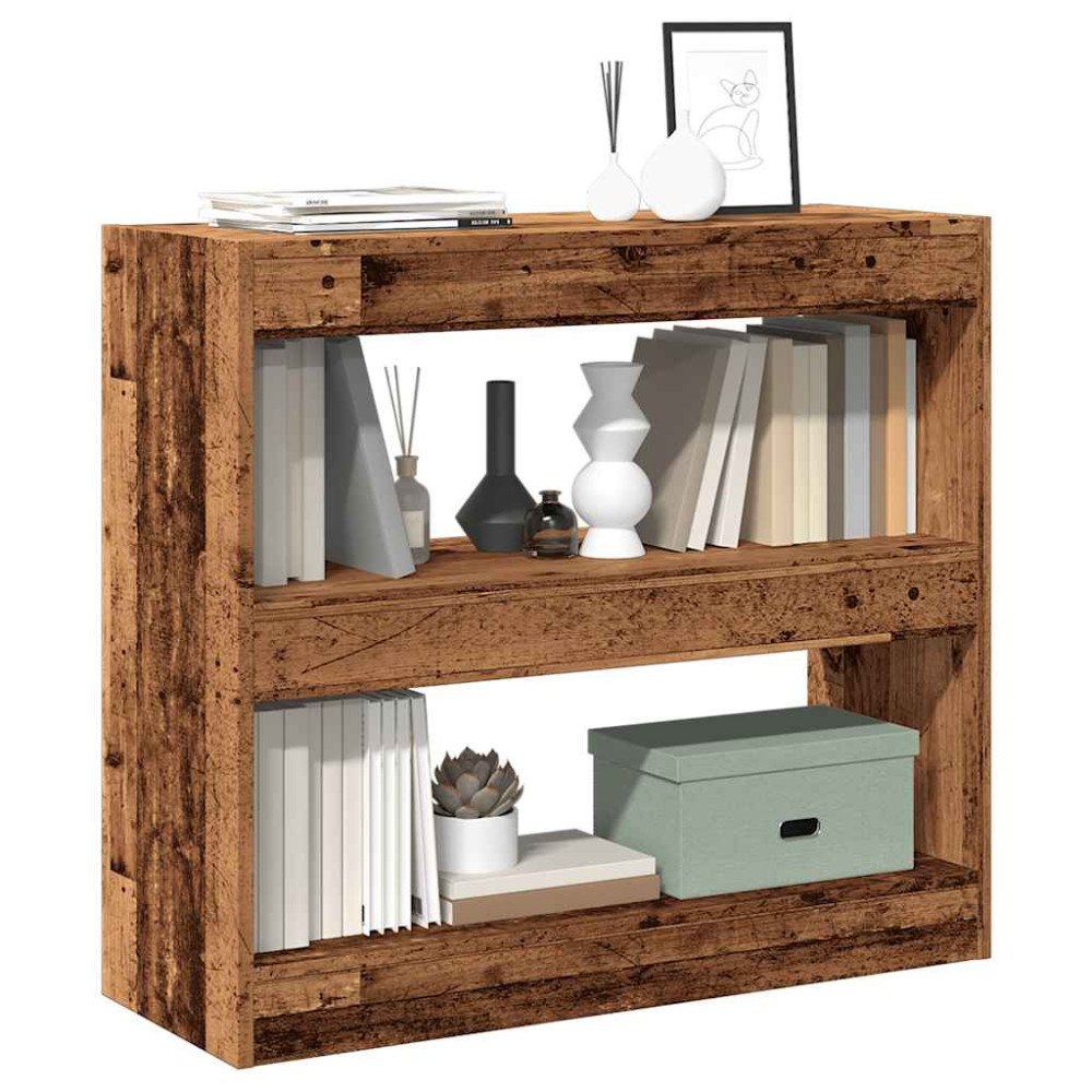 vidaXL Bokhylla/Rumsavdelare gammalt trä 80x30x72 cm