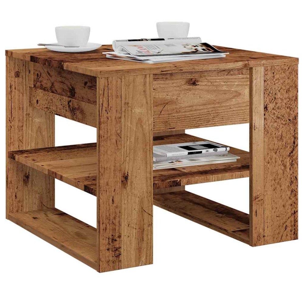 vidaXL Soffbord gammalt trä 55,5x55x45 cm konstruerat trä