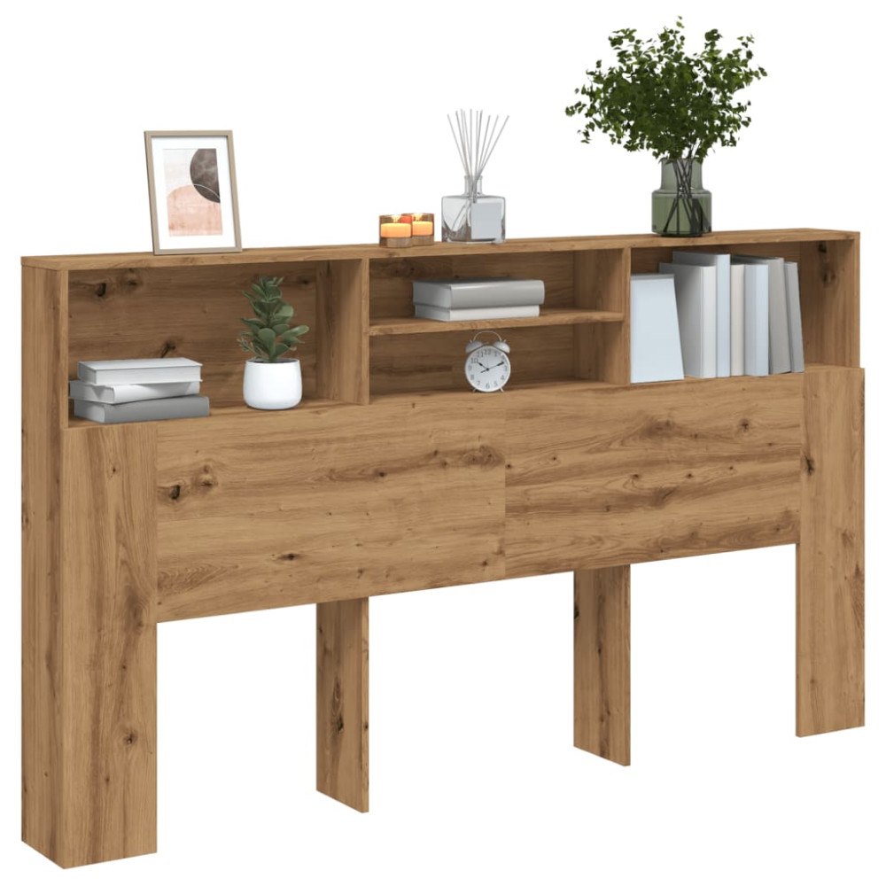 vidaXL Sänggavel m förvaring ek 180x19x103,5 cm konstruerat trä