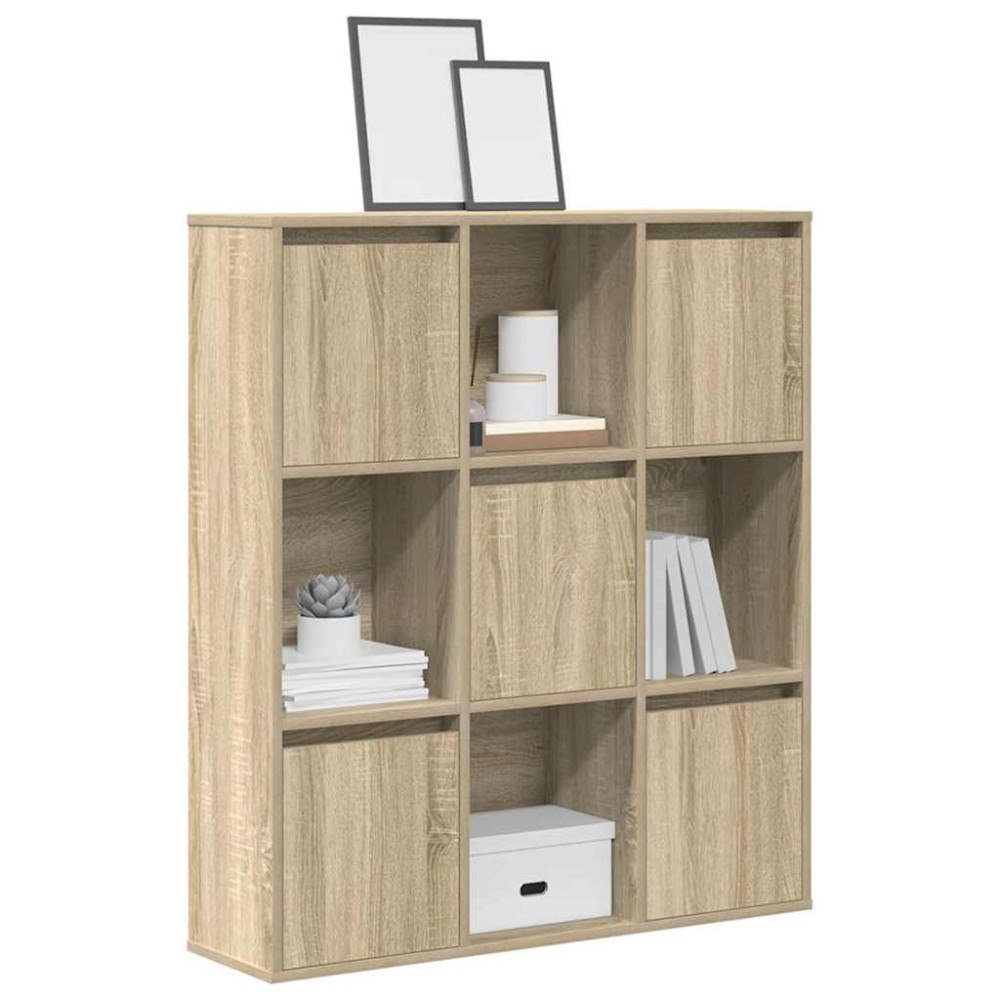 vidaXL Bokhylla sonoma-ek 89x24x101,5 cm konstruerat trä