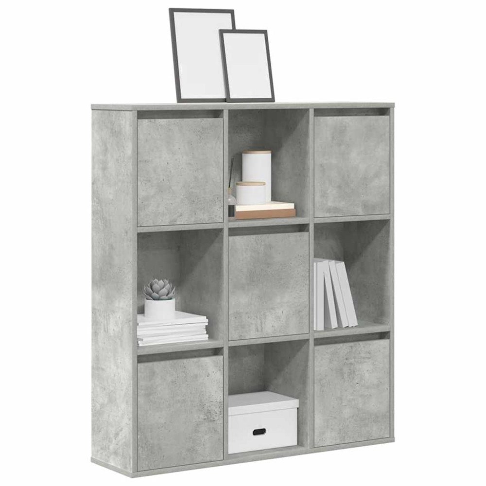 vidaXL Bokhylla betonggrå 89x24x101,5 cm konstruerat trä