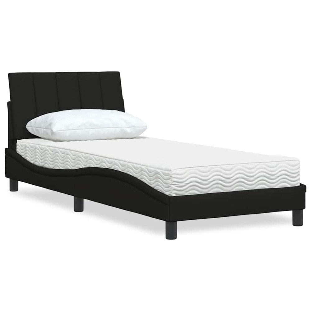 vidaXL Bed with Mattress "Hanko" Black 80x200 cm Fabric