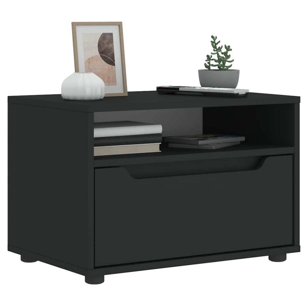 vidaXL TV-bänk VISNES svart 60x40x38 cm konstruerat trä