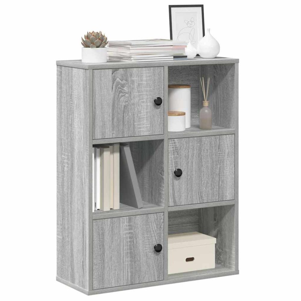 vidaXL Bokhylla grå sonoma 60x24x76,5 cm konstruerat trä