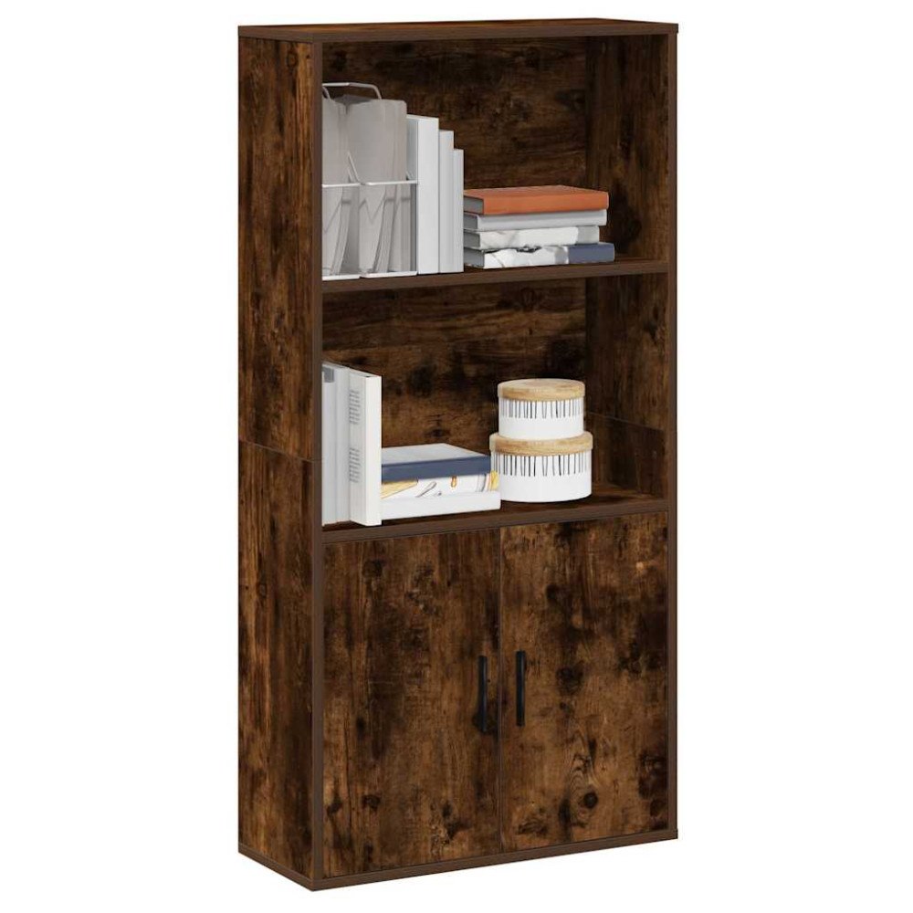 vidaXL Bokhylla rökfärgad ek 60x24x120 cm konstruerat trä