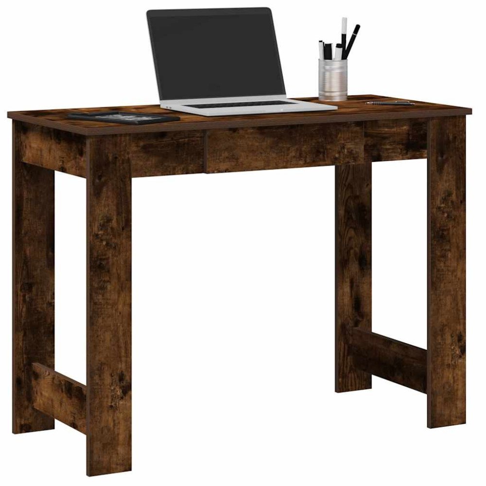 vidaXL Skrivbord rökfärgad ek 100x45x75 cm konstruerat trä