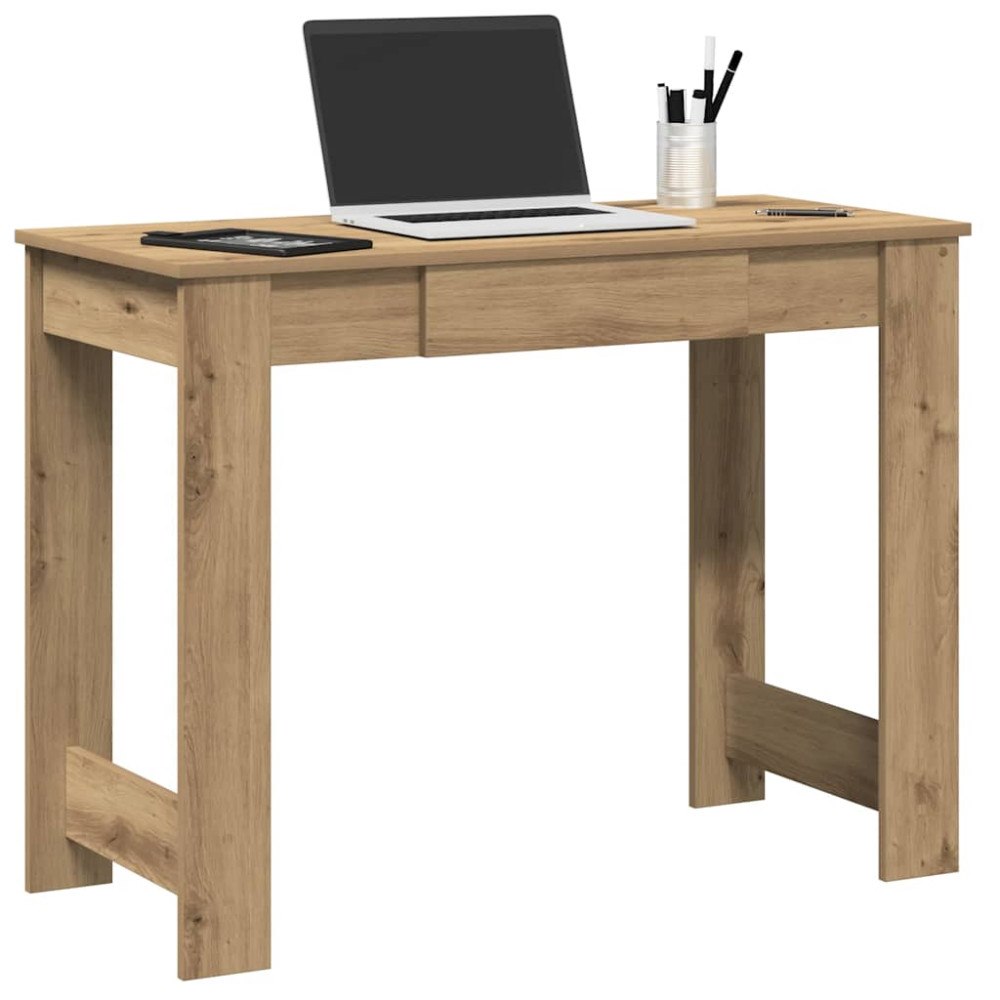vidaXL Skrivbord artisan ek 100x45x75 cm konstruerat trä