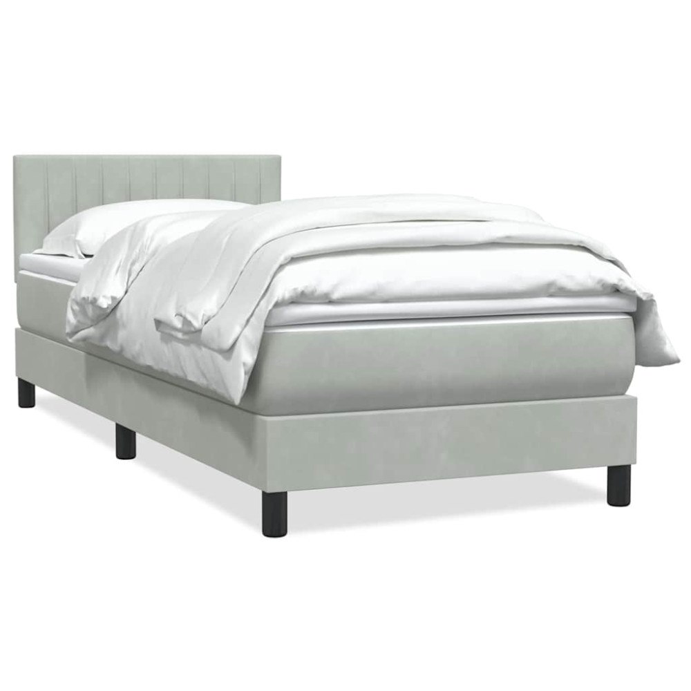 vidaXL Ramsäng med madrass ljusgrå 80x210 cm sammet