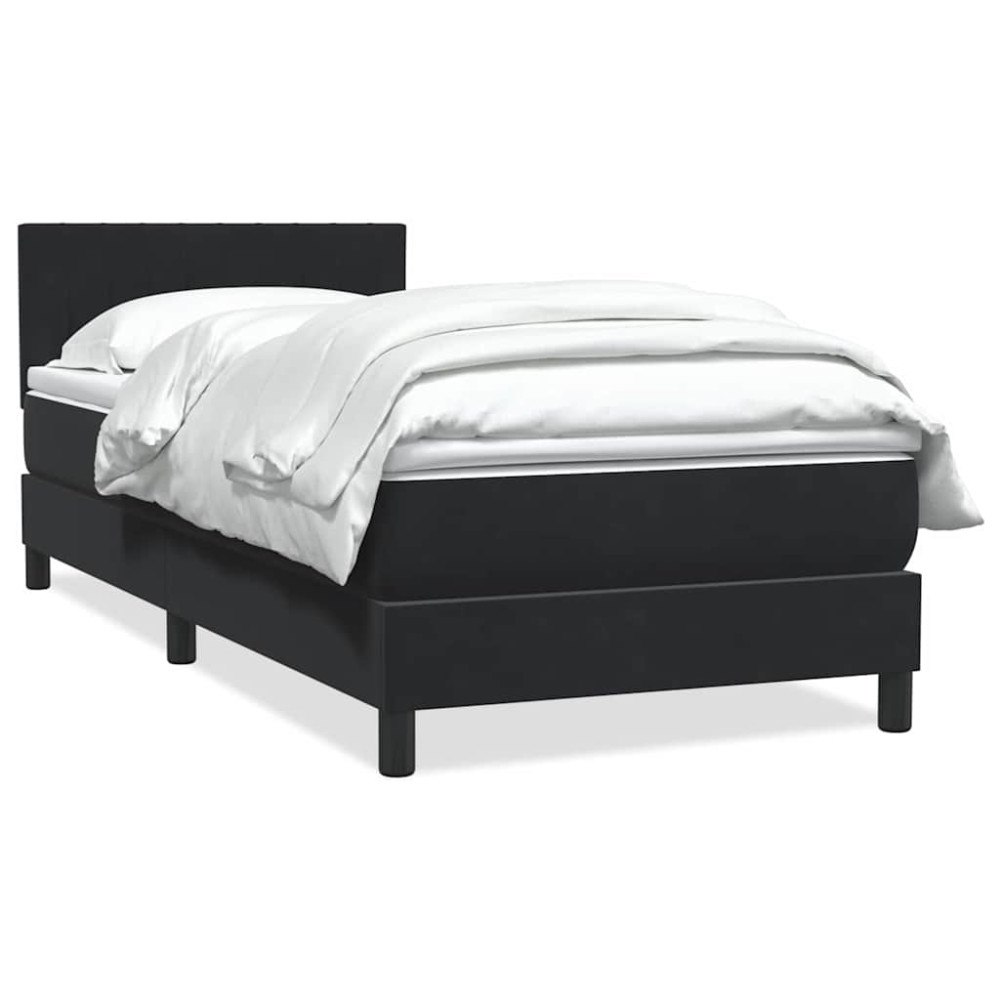 vidaXL Ramsäng med madrass svart 80x210 cm sammet