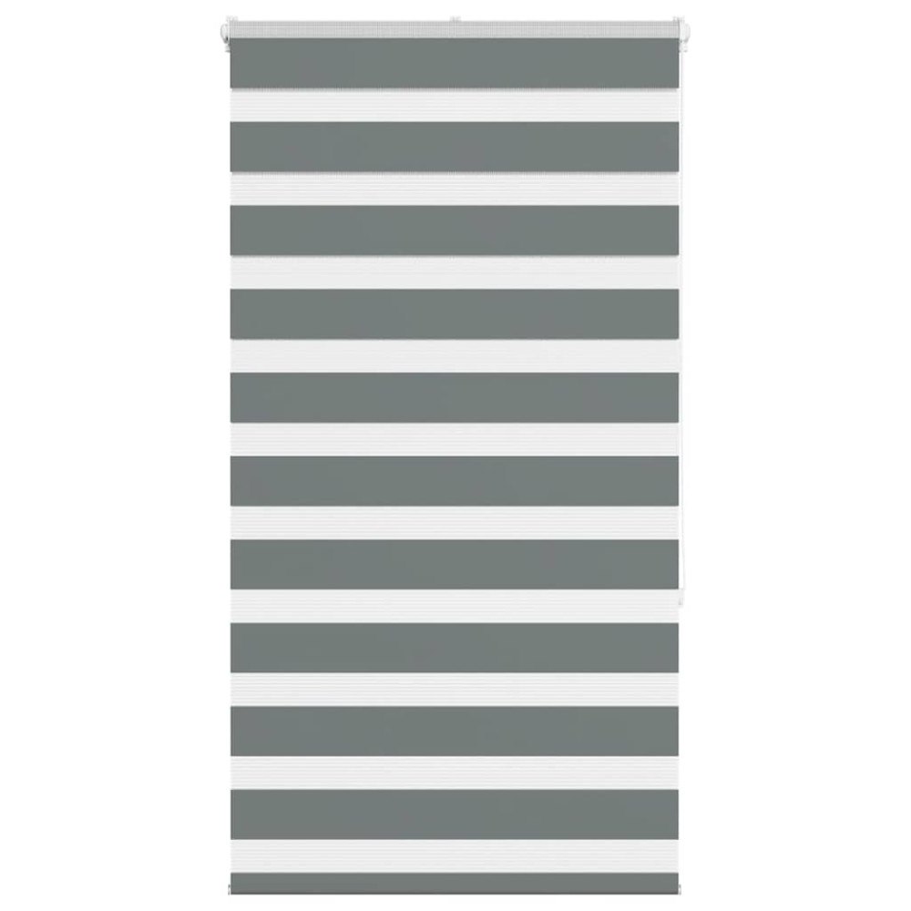vidaXL Rullgardin zebra mörkgrå 80x150 cm tyg bredd 75,9 cm polyester