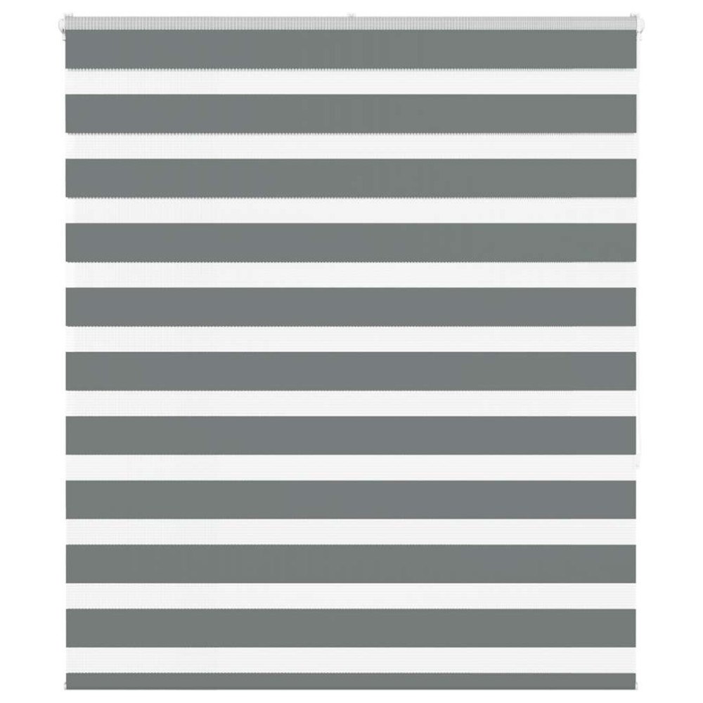 vidaXL Rullgardin zebra mörkgrå 130x150 cm tyg bredd 125,9cm polyester