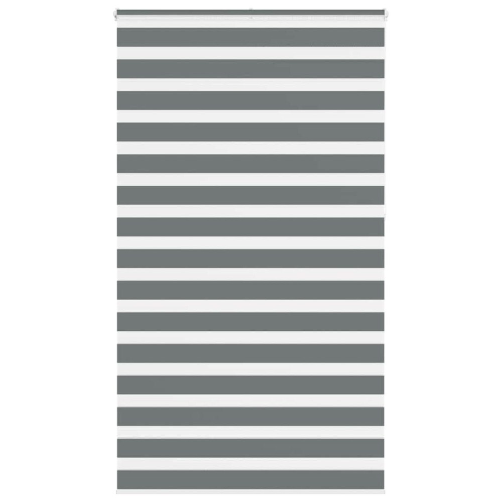 vidaXL Rullgardin zebra mörkgrå 130x230 cm tyg bredd 125,9cm polyester