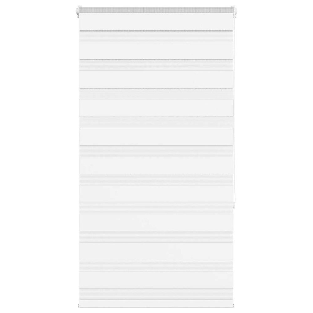 vidaXL Rullgardin zebra vit 80x150 cm tyg bredd 75,9 cm polyester