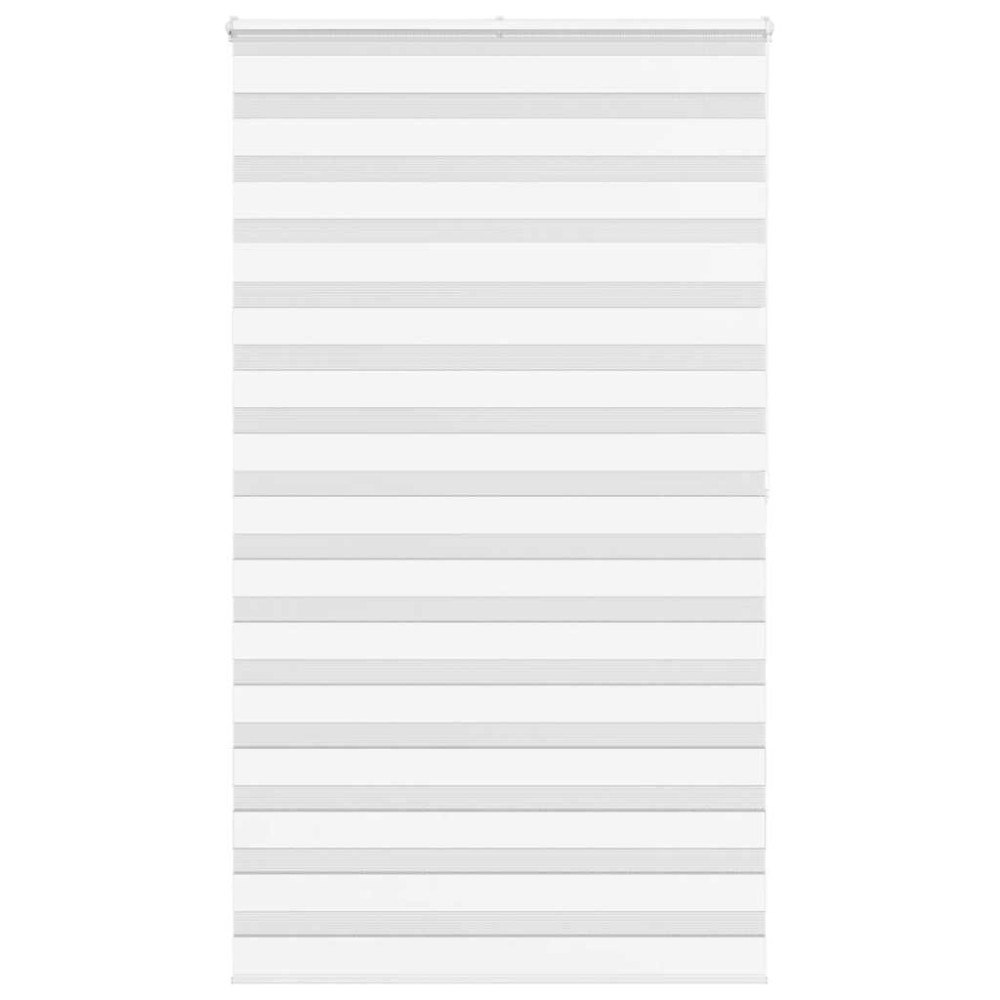 vidaXL Rullgardin zebra vit 130x200 cm tyg bredd 125,9 cm polyester