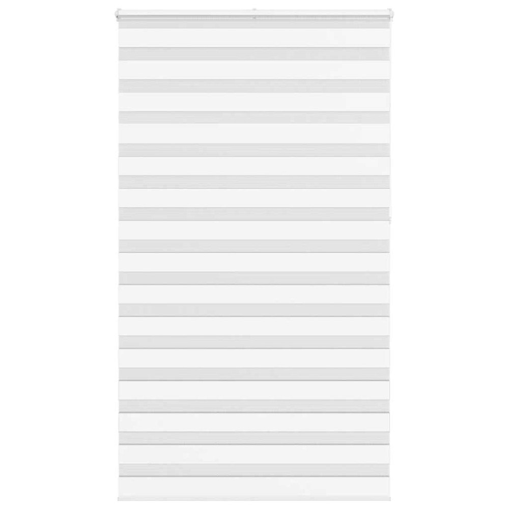 vidaXL Rullgardin zebra vit 130x230 cm tyg bredd 125,9 cm polyester