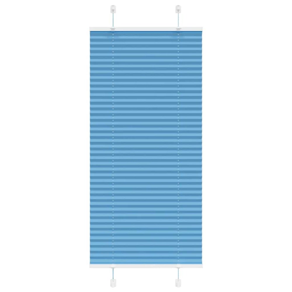 vidaXL Plisserad persienn blå 55x100cm tyg bredd 54,4cm polyester