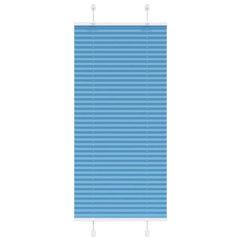 vidaXL Plisserad persienn blå 65x100cm tyg bredd 64,4cm polyester