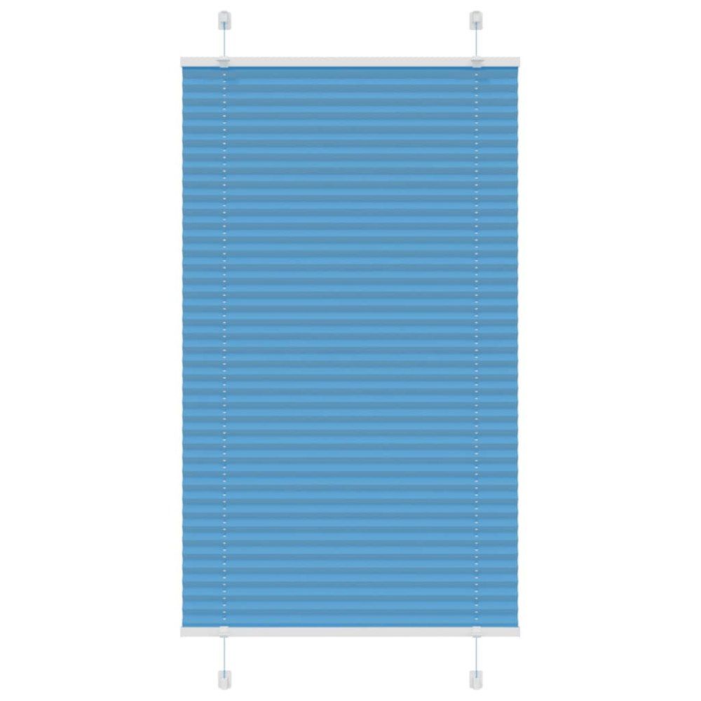 vidaXL Plisserad persienn blå 75x100 cm tyg bredd 74,4 cm polyester