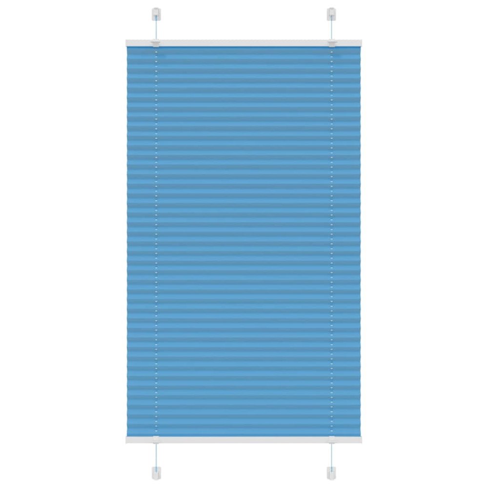 vidaXL Plisserad persienn blå 80x100 cm tyg bredd 79,4 cm polyester