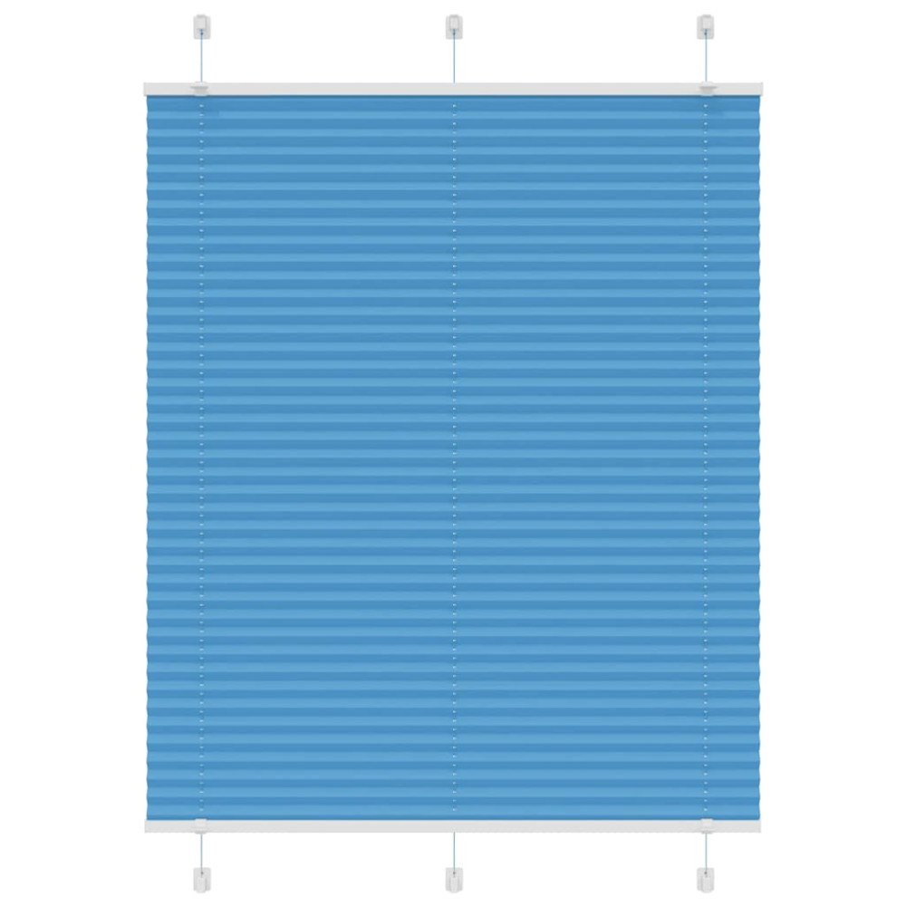 vidaXL Plisserad persienn blå 105x100 cm tyg bredd 104,4cm polyester