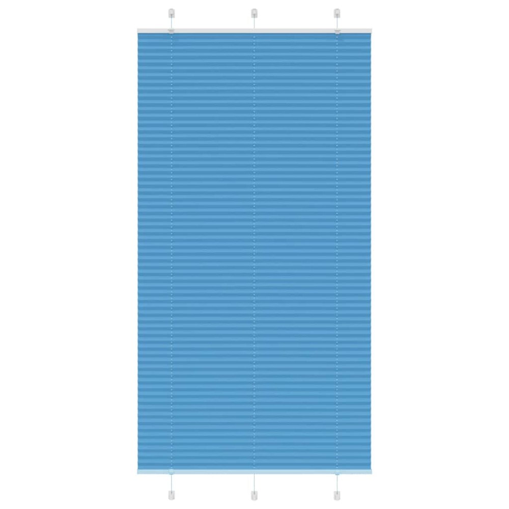 vidaXL Plisserad persienn blå 110x200 cm tyg bredd 109,4cm polyester