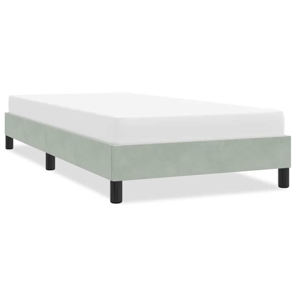 vidaXL Sängram utan madrass ljusgrå 80x210 cm sammet