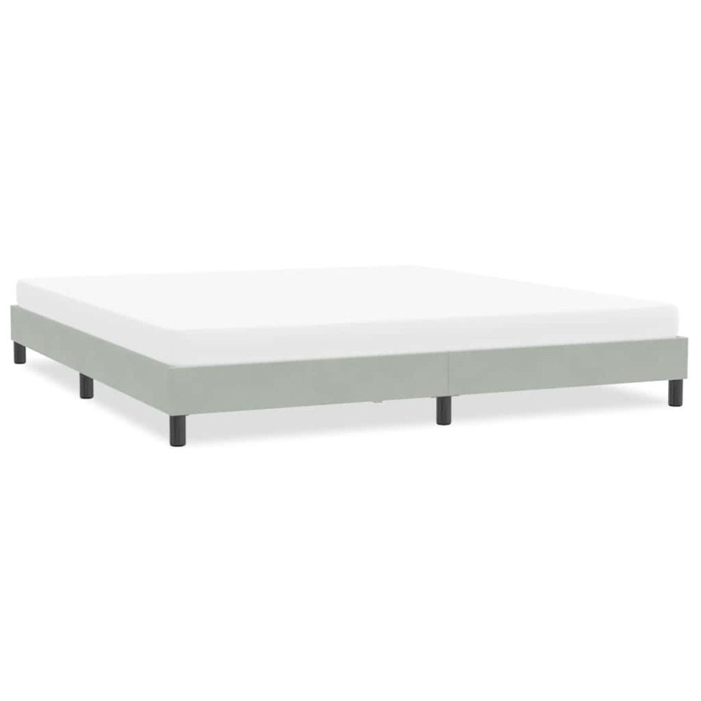 vidaXL Sängram utan madrass ljusgrå 200x210 cm sammet