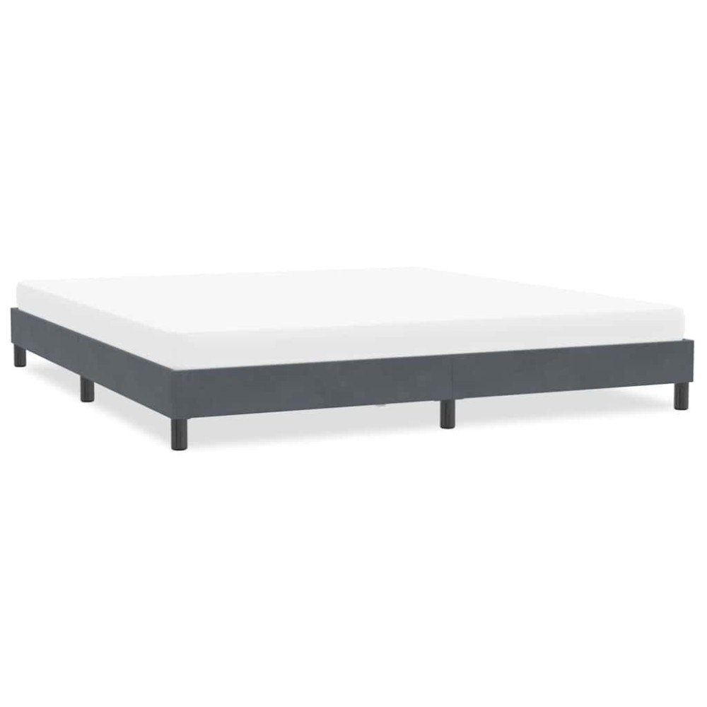 vidaXL Sängram utan madrass mörkgrå 200x210 cm sammet