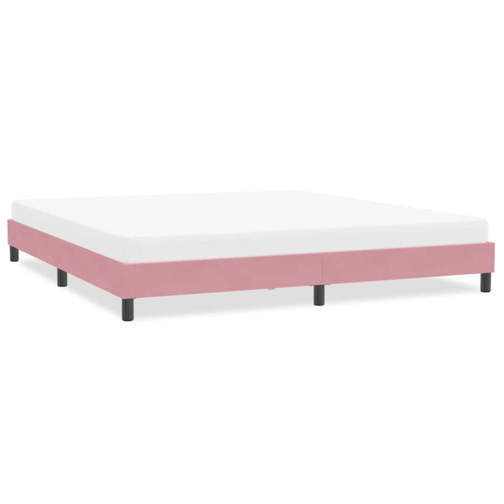 vidaXL Sängram utan madrass rosa 200x210 cm sammet