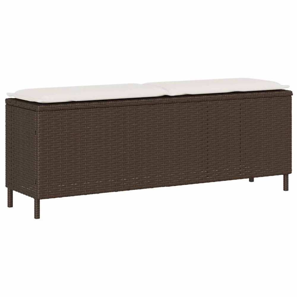 vidaXL Trädgårdsbänk med dyna grå 110x30x40,5 cm konstrotting