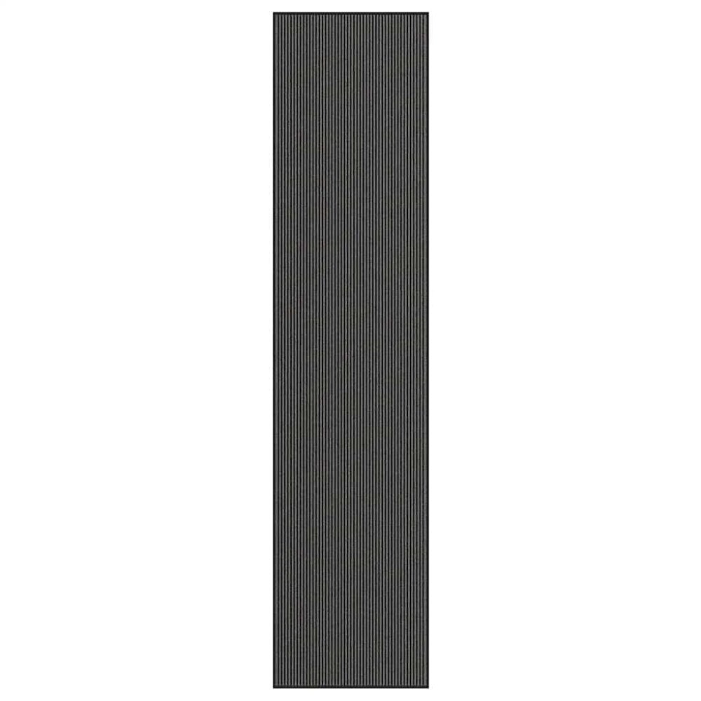 vidaXL Dörrmatta rand svart och grå 115x500 cm