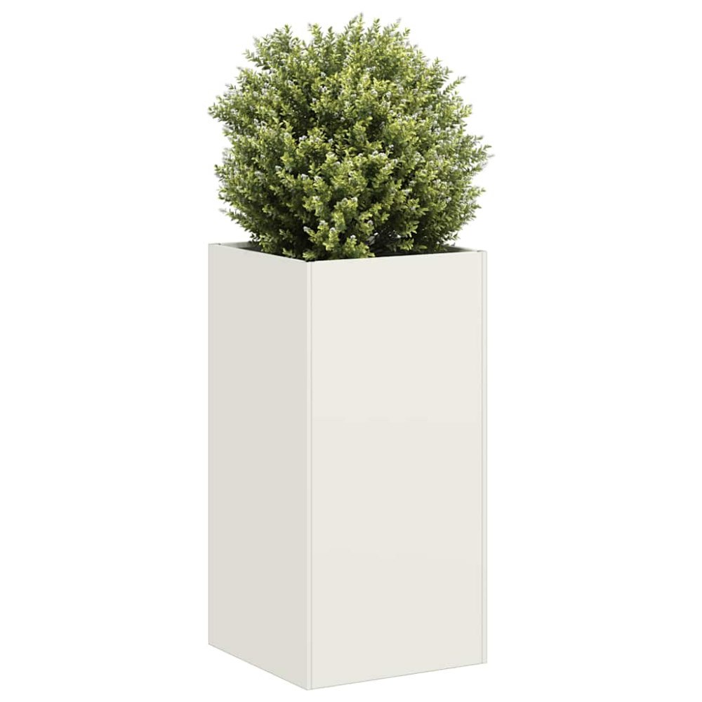 vidaXL Odlingslåda vit 40x40x80 cm kallvalsat stål