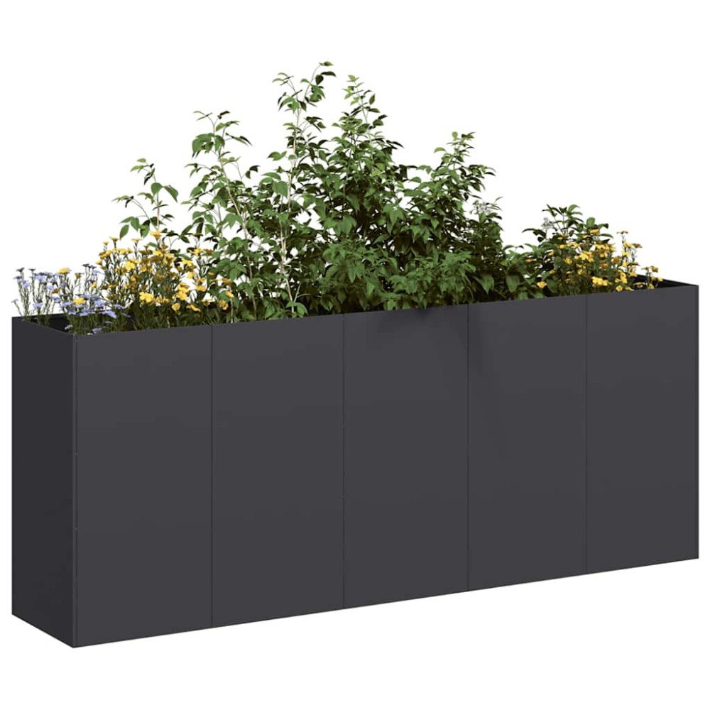 vidaXL Planteringskärl svart 200x40x80 cm kallvalsat stål