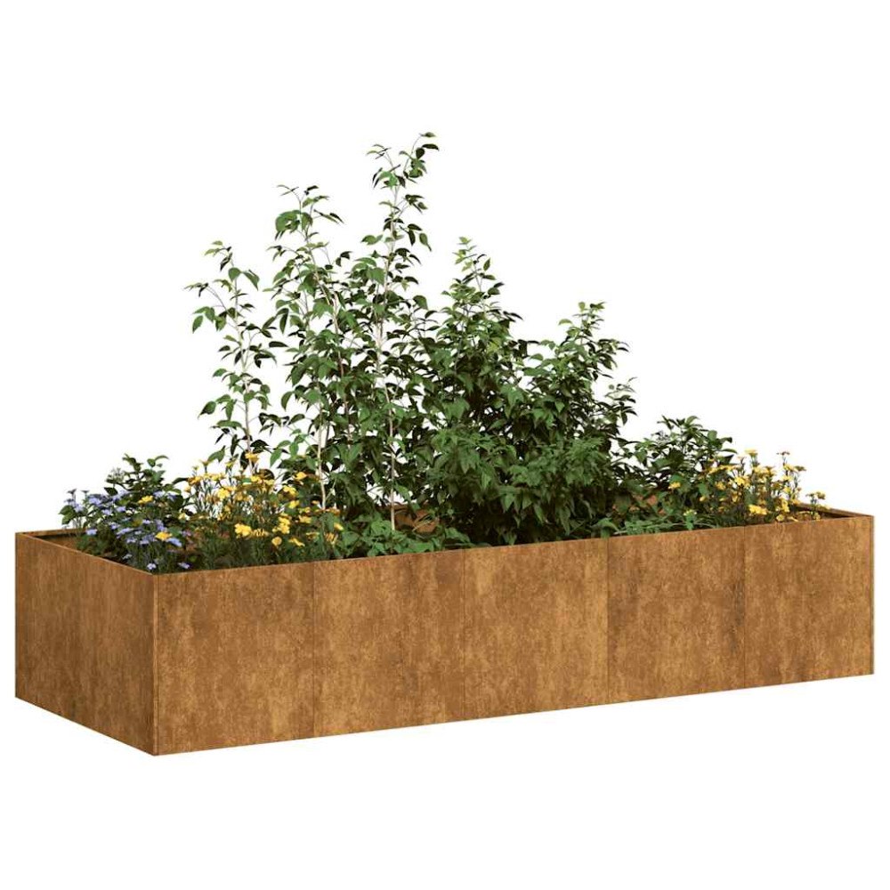 vidaXL Planteringskärl rostig 200x80x40 cm väderbeständigt stål
