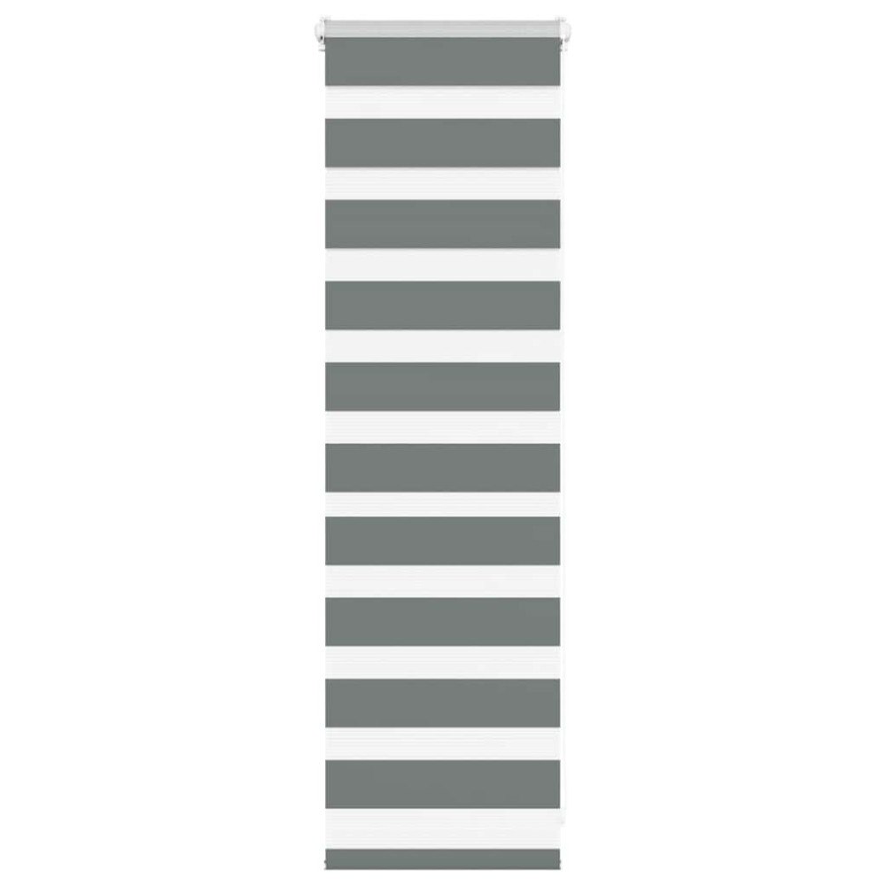 vidaXL Rullgardin zebra mörkgrå 45x100 cm tyg bredd 40,9 cm polyester